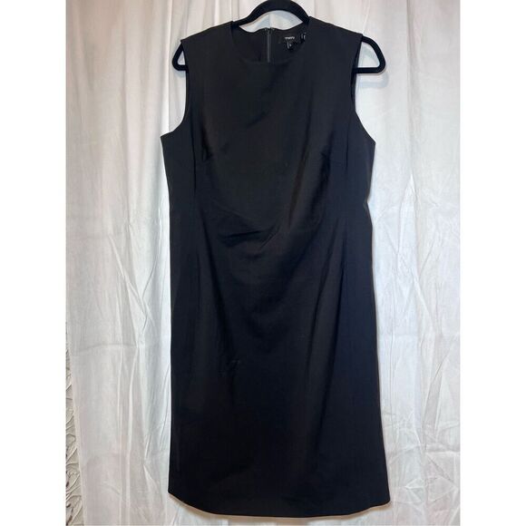 Theory Women's Black Wool Sleeveless Shift Dress Size 12 NWOT D059 - Picture 4 of 9